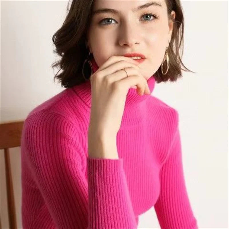 Pull col roulé pour femme