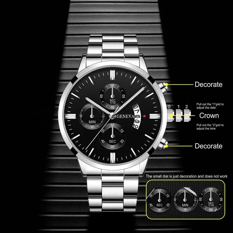 Montre pour homme en acier inoxydable